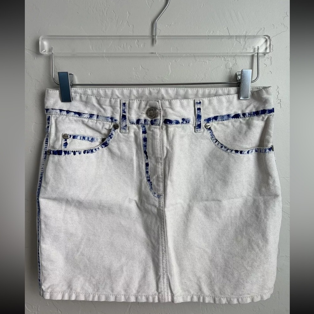 Alexander McQueen White Denim Mini Skirt